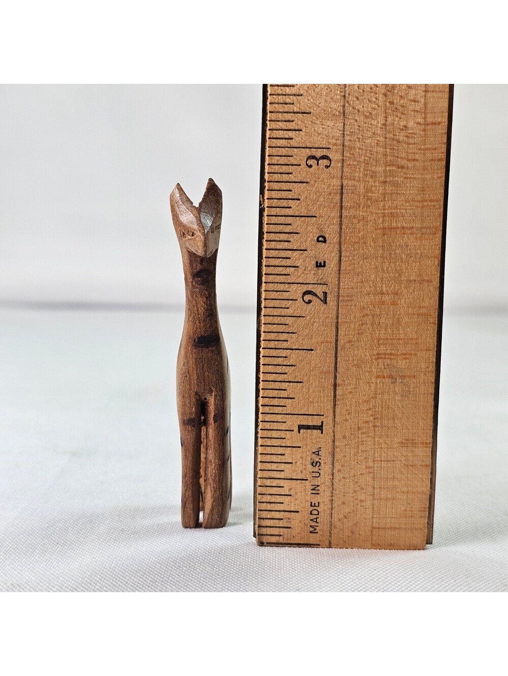 Vintage Hand Carved Wood Safari Animal Figurines Set of 6 Miniature Folk Art - Picture 8 of 15